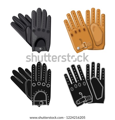 Vector design of glove and winter sign. Collection of glove and equipment vector icon for stock.