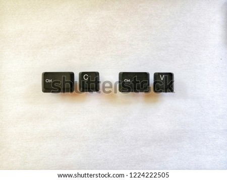 copy paste ctrl c ctrl v shortcut key computer keyboard button illustration in paper texture background Royalty-Free Stock Photo #1224222505