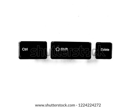 ctrl shift del shortcut keys computer keyboard button isolated on white background Royalty-Free Stock Photo #1224224272
