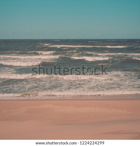 Landscape sea with waves, stylized