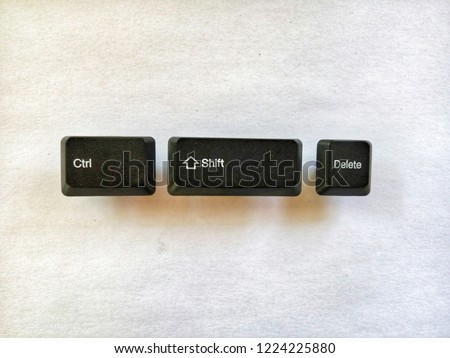 ctrl shift del shortcut keys computer keyboard button in paper texture background Royalty-Free Stock Photo #1224225880