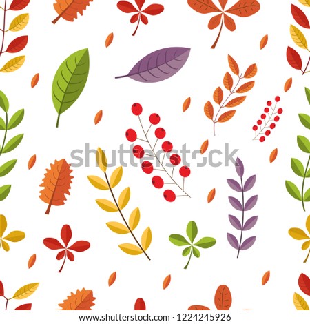 Autumn leaves seamless pattern.Vector illustration.