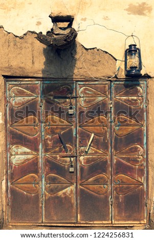 Vintage rusted old metal Door