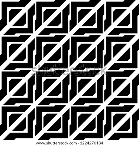 Design seamless monochrome geometric pattern. Abstract background. Vector art