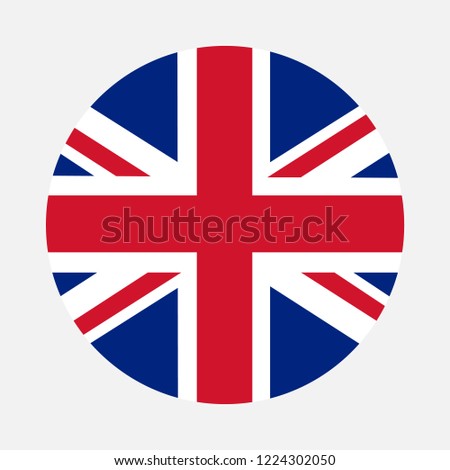 United Kingdom flag circle, Vector image and icon Royalty-Free Stock Photo #1224302050