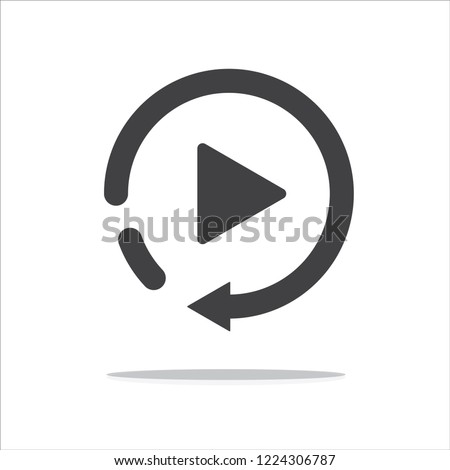 Replay Icon vector in trendy flat style isolated on grey background. Replay icon for application and web Royalty-Free Stock Photo #1224306787