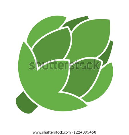 Artichoke icon. Flat illustration of artichoke vector icon isolated on white background Royalty-Free Stock Photo #1224395458