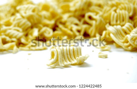 instant noodles for soup on white background 