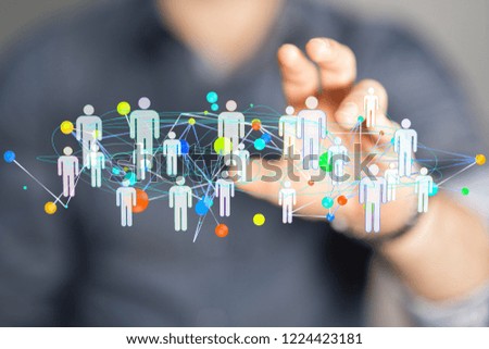 networking people in hand