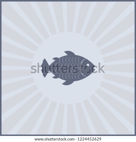 Fish icon. Fish icon on gray backround. Vector icon