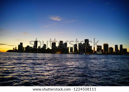 Sun set of Miami Beach of Florida