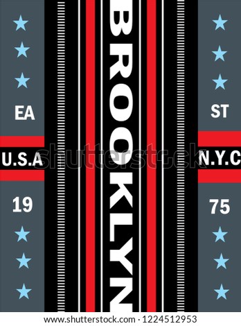 NYC/NEW YORK CITY/BROOKLYN/USA/stock vector typography/t shirt design graphic illustration/shirt print