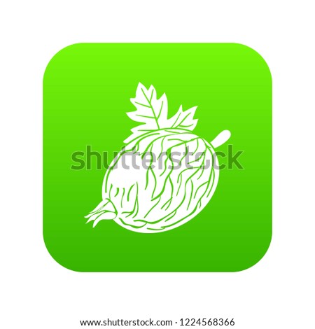 Gooseberry icon green vector isolated on white background