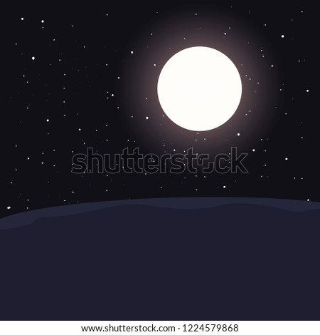 night moon stars landscape