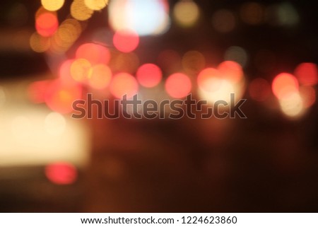 The  blurred bokeh of traffic jam
