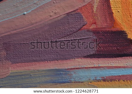 Colorful textured background from oil paints . part of oil painting with brush strokes