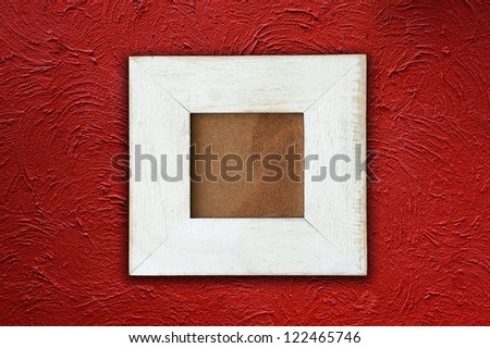 Photo Frame on red Cement Background