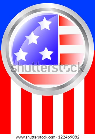 drawing of icons featuring American flag