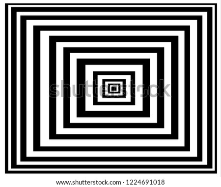 black and white background, rectangular illusion