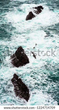 The Cliffs and the rough sea