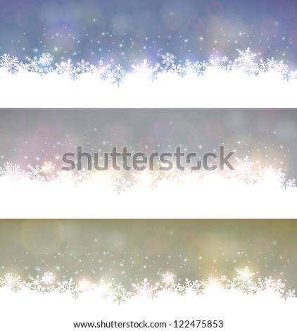 Glowing blurry abstract christmas banners. Vector eps10.
