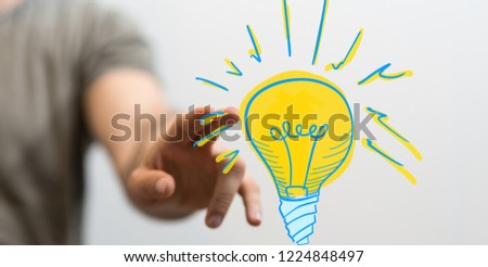idea lamp in hand