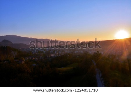 Sovata city in the evening light