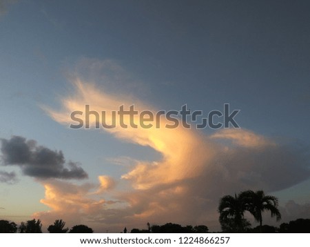 Dramatic sunset cloud sky and landscape