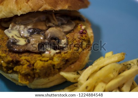 Veggie burger on plate