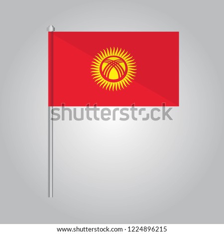 Kyrgyzstan Icon vector illustration,National flag for country of Kyrgyzstan isolated, banner vector illustration. Vector illustration eps10.