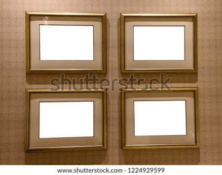 Vintage photo frame blank screen with warm white.