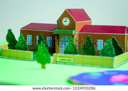A Model of School Building and Environment Made of Paper 