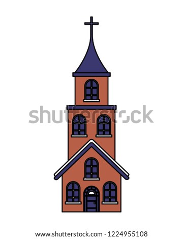 church cross building on white background