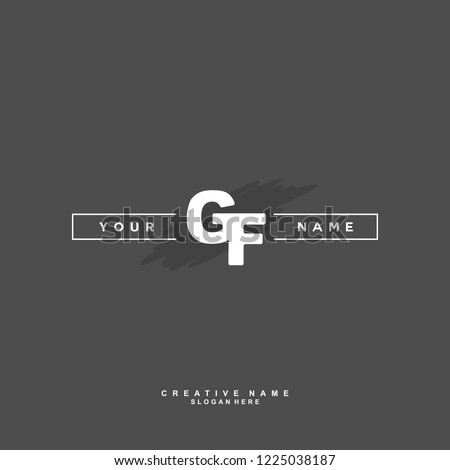 G F GF Initial logo template vector