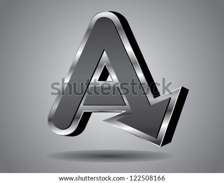 3-dimensional icon symbol capital letter A
