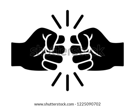Bro fist bump or power five pound flat vector icon for apps and websites Royalty-Free Stock Photo #1225090702