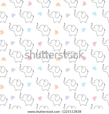 elephant heart girl tee illustration art vector 