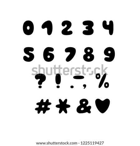 Alphabet bubble design. Numbers and punctuation marks. Font vector illustration. EPS 10
