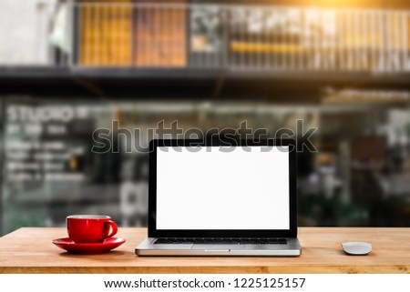 workspace with desktop computer, office supplies, houseplant and coffee cup at office. desk work concept.