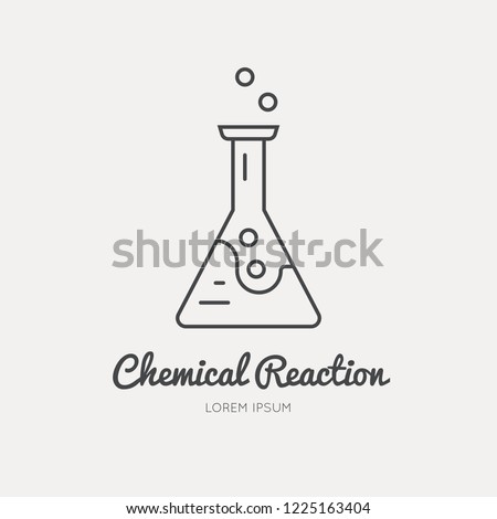 Line style icon of a chemical bottle. Clean and modern vector illustration.
