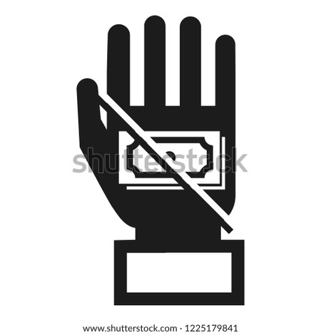No bribery money icon. Simple illustration of no bribery money icon for web design isolated on white background