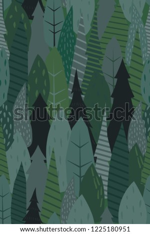 winter season theme seamless pattern design with tree shape element