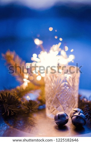 Sparklers in a glass