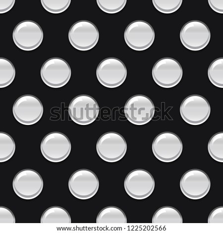 Black leather with metal rivets seamless pattern, rocker background. Vector illustration