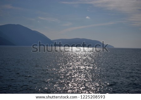Reflection on the sea from shine of sun
