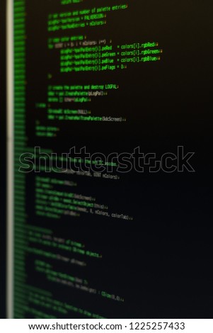 PC screen during programming
