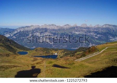 Swiss mountains in the Alps seen from Maschgenkamm