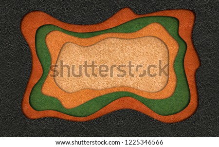 Leather texture cut abstract background with flowing liquid  cut