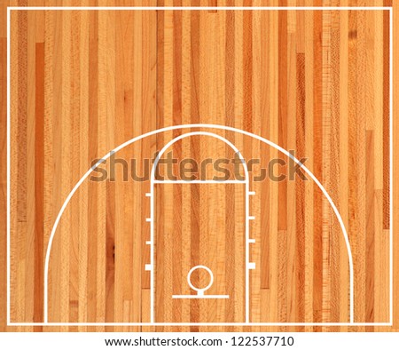 Basketball half court, Parquet