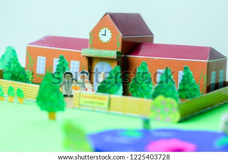 A Model of School Building and Environment Made of Paper 
